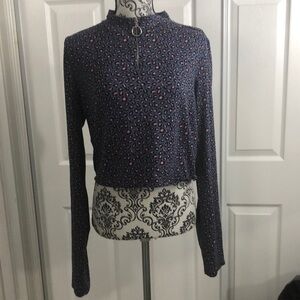 One By One Blue Pink Leopard Print Long Sleeve 3XL